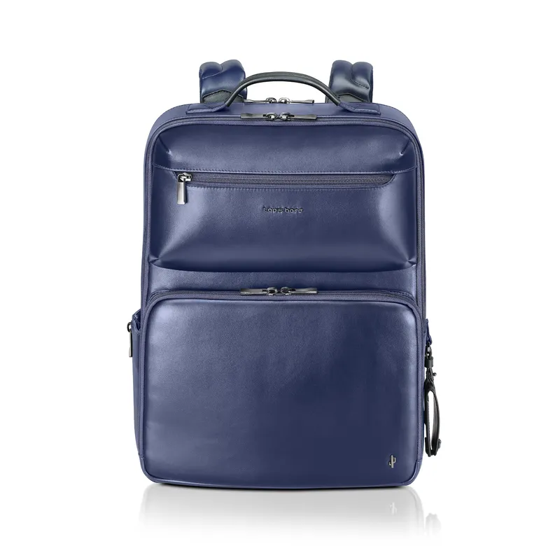 Lapis Bard Crossover Desert Bloom Cactus Leather 15-inch Backpack - Blue