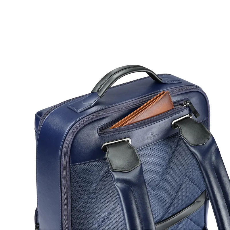 Lapis Bard Crossover Desert Bloom Cactus Leather 15-inch Backpack - Blue