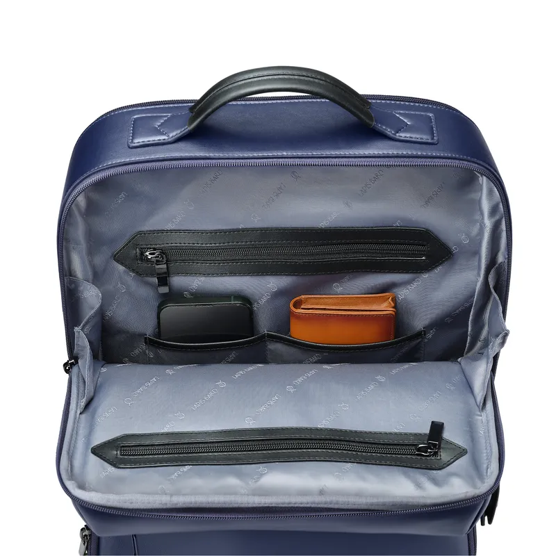 Lapis Bard Crossover Desert Bloom Cactus Leather 15-inch Backpack - Blue