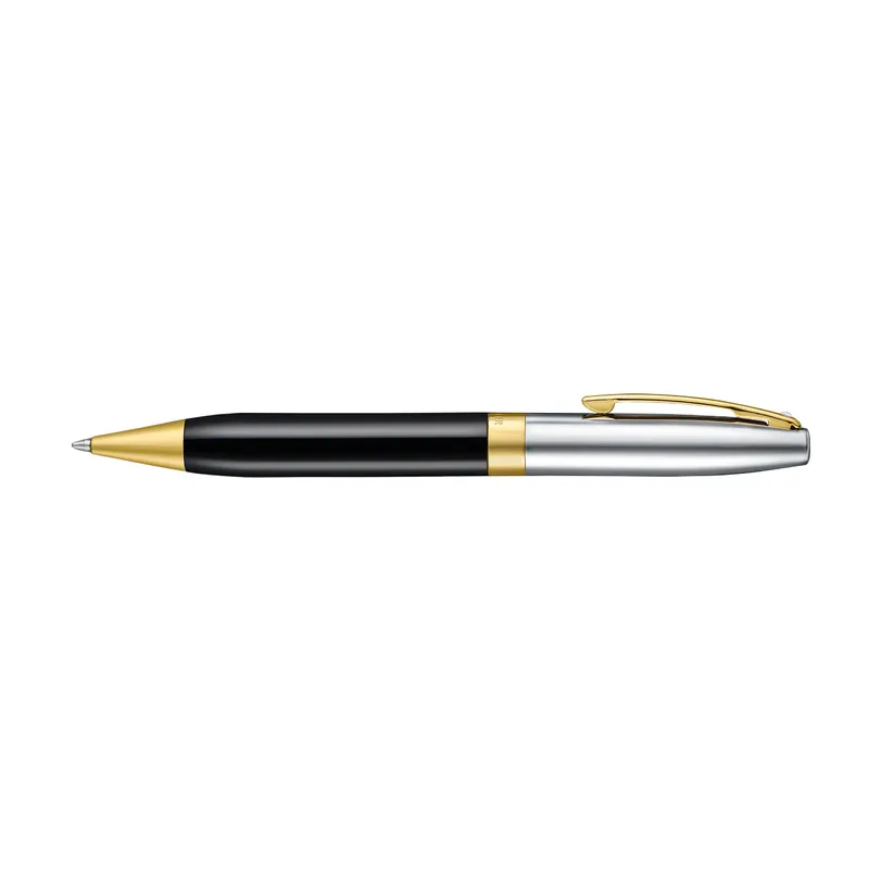 Sheaffer Legacy 9065 Glossy Black & Chrome Bi-Color Ballpoint Pen with 14k PVD Gold-Plated Trims