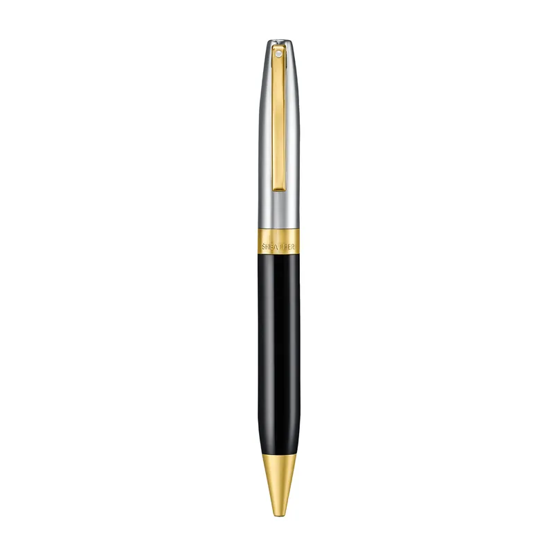 Sheaffer Legacy 9065 Glossy Black & Chrome Bi-Color Ballpoint Pen with 14k PVD Gold-Plated Trims