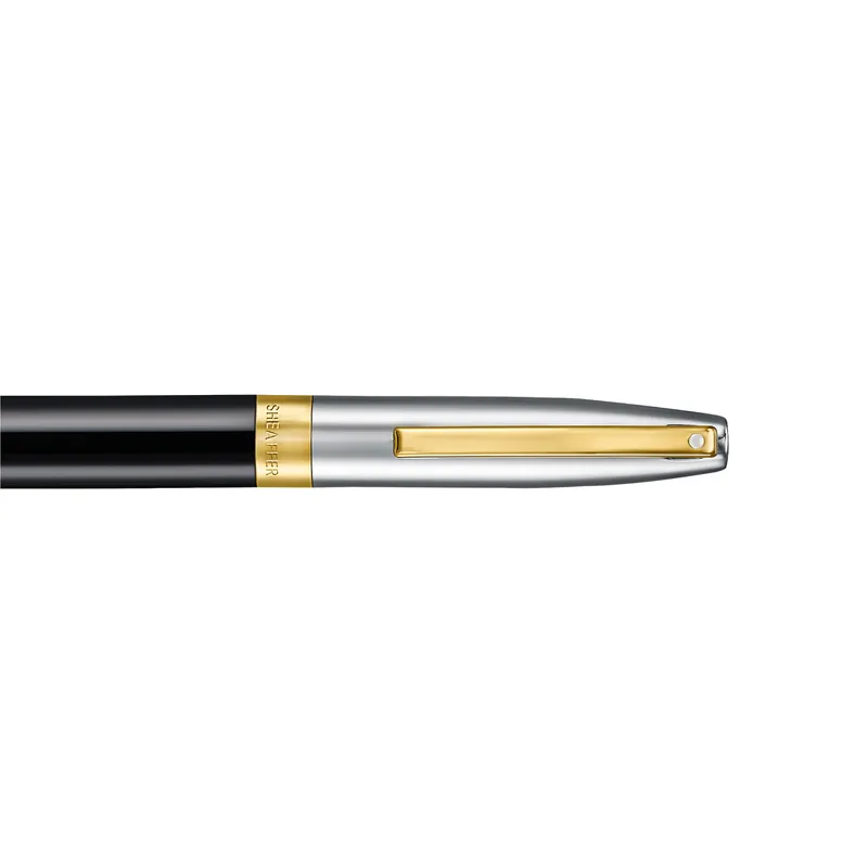 Sheaffer Legacy 9065 Glossy Black & Chrome Bi-Color Ballpoint Pen with 14k PVD Gold-Plated Trims