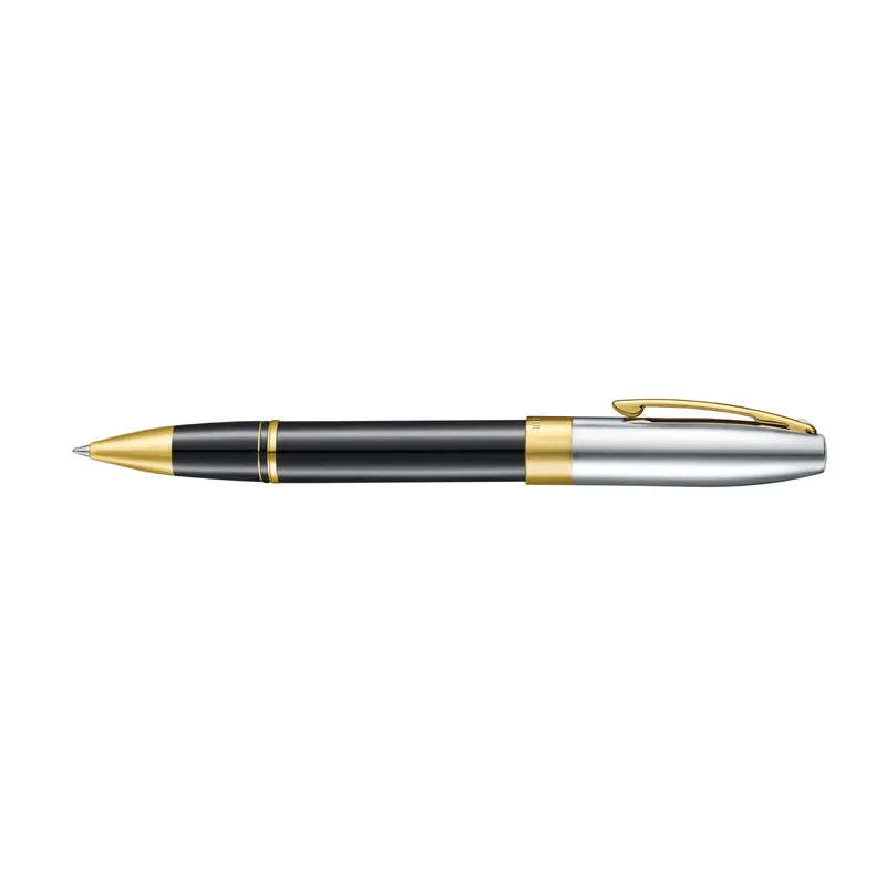 Sheaffer Legacy 9065 Glossy Black & Chrome Bi-Color Rollerball Pen with 14k PVD Gold-Plated Trims