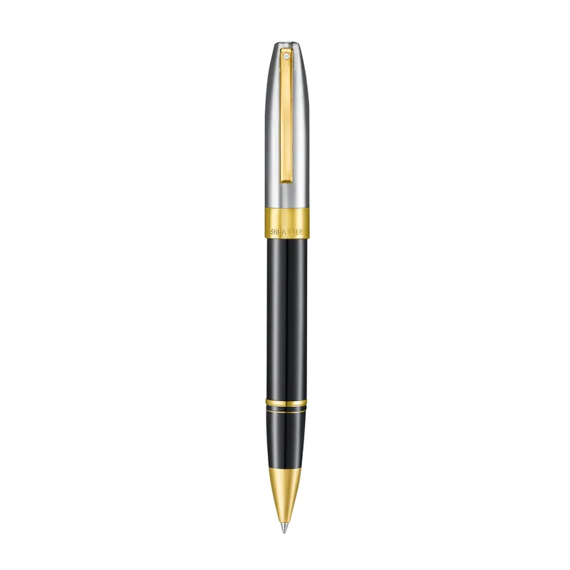 Sheaffer Legacy 9065 Glossy Black & Chrome Bi-Color Rollerball Pen with 14k PVD Gold-Plated Trims