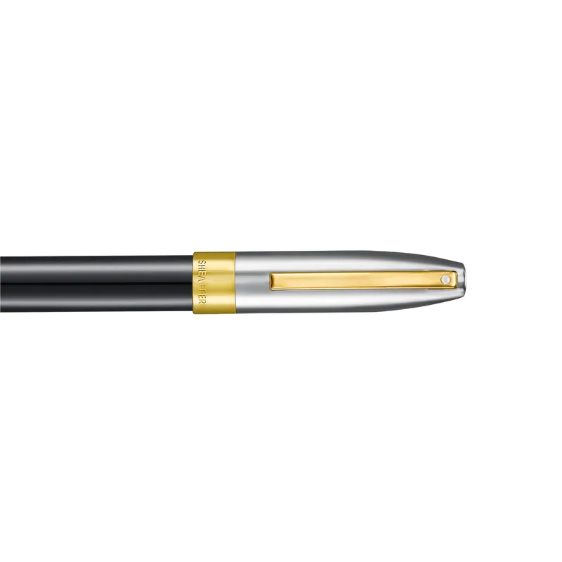Sheaffer Legacy 9065 Glossy Black & Chrome Bi-Color Rollerball Pen with 14k PVD Gold-Plated Trims