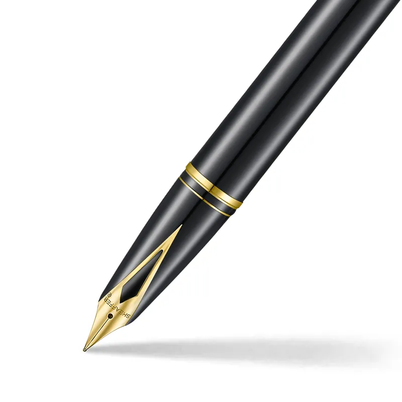 Sheaffer Legacy 9065 Glossy Black and Chrome Bi-Color Fountain Pen with 14k PVD Gold-Plated Inlaid Nib and Trims (Medium)