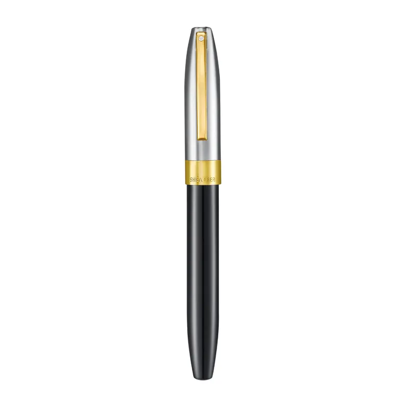 Sheaffer Legacy 9065 Glossy Black and Chrome Bi-Color Fountain Pen with 14k PVD Gold-Plated Inlaid Nib and Trims (Medium)
