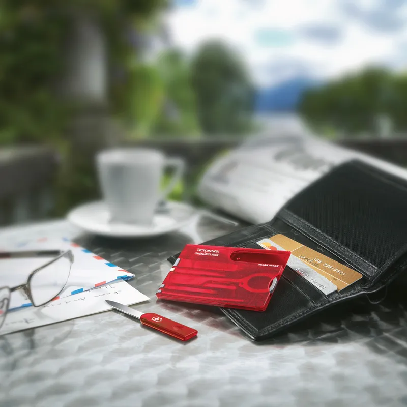 Victorinox Waiter Swiss Army Knife Card Classic-Red Translucent