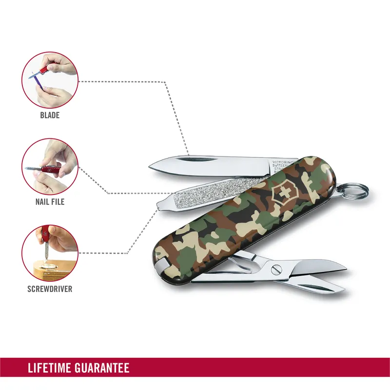 Victorinox Waiter Swiss Army Knife Classic SD 58mm Style Icon-Camouflage