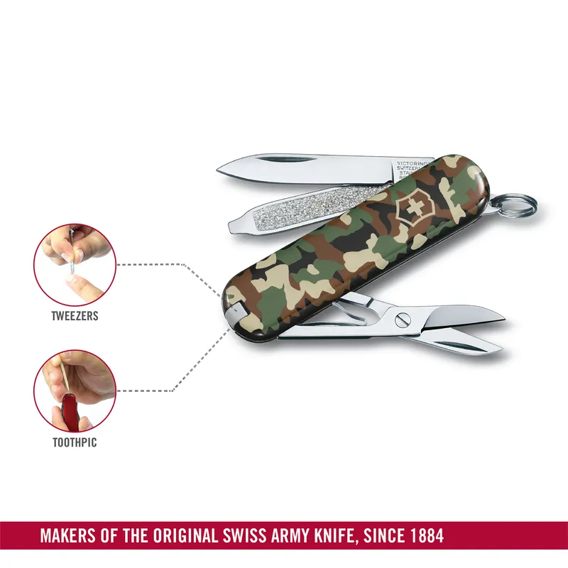 Victorinox Waiter Swiss Army Knife Classic SD 58mm Style Icon-Camouflage