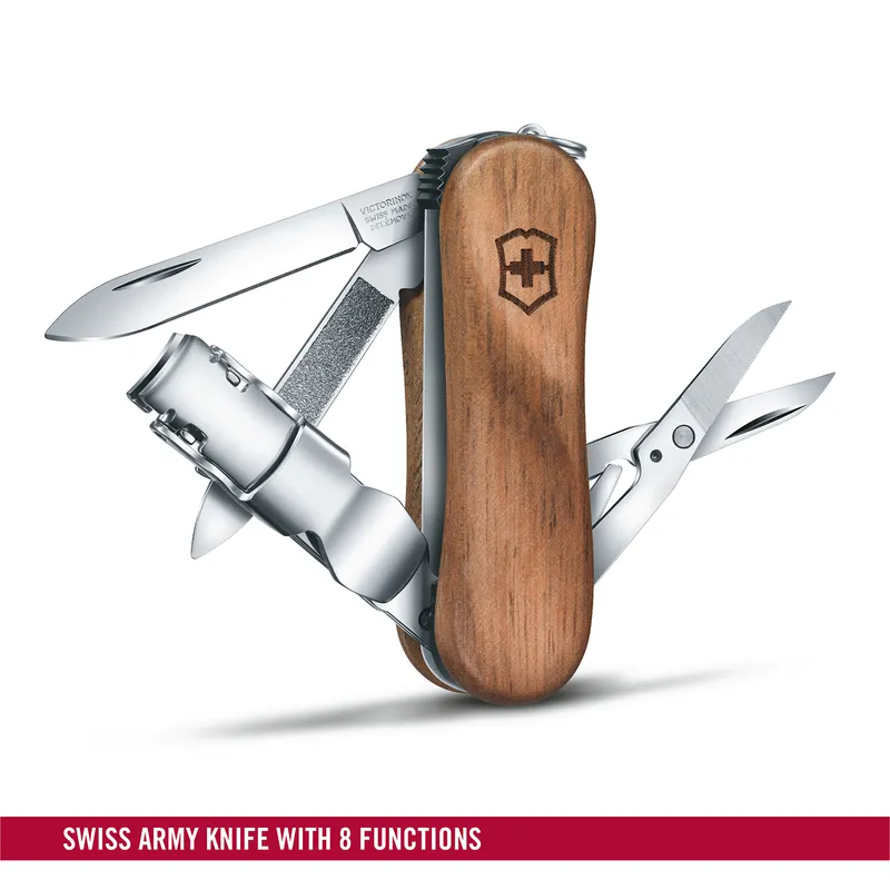Victorinox Waiter Swiss Army Knife NailClip Wood 580 65mm-Walnut Wood