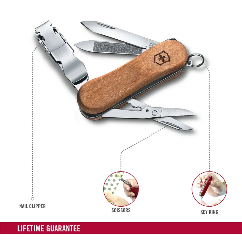 Victorinox Waiter Swiss Army Knife NailClip Wood 580 65mm-Walnut Wood