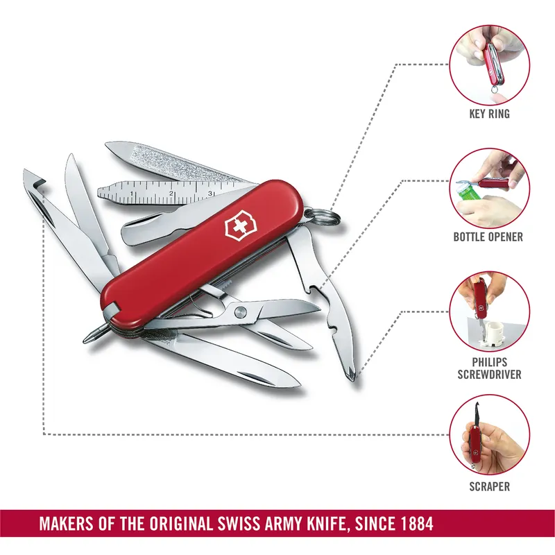 Victorinox Waiter Swiss Army Knife Mini Champ 58mm-Red