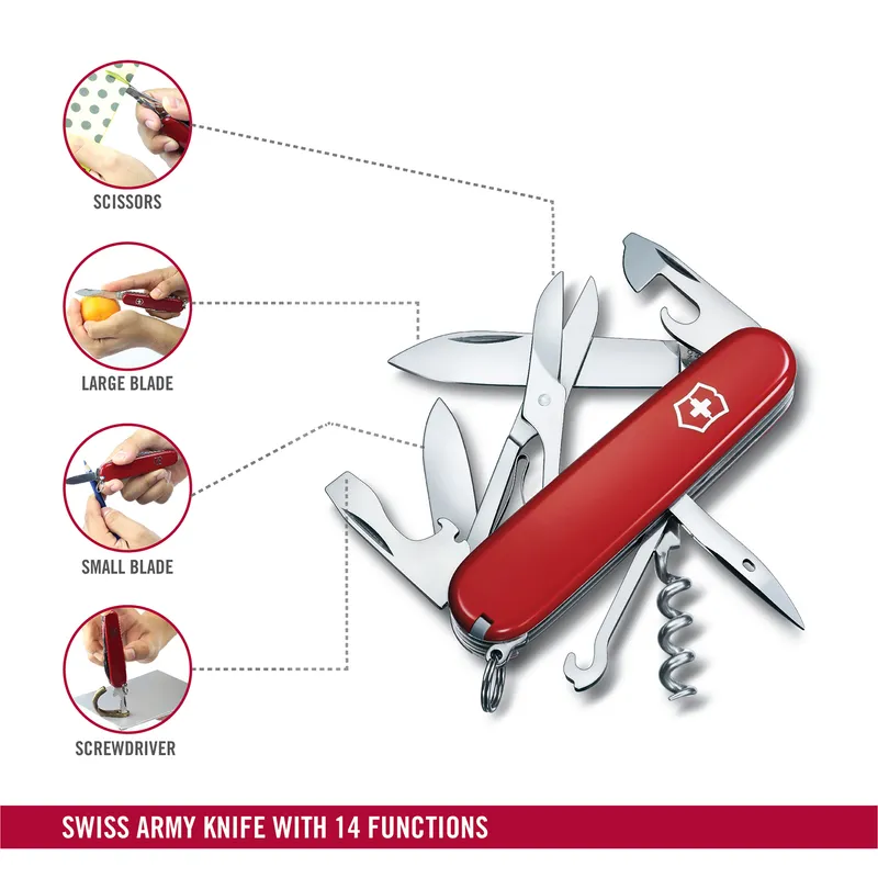 Victorinox Waiter Swiss Army Knife Climber 91mm-Red