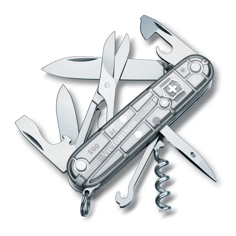 Victorinox Waiter Swiss Army Knife Climber Silvertech 91mm-Silver Translucent