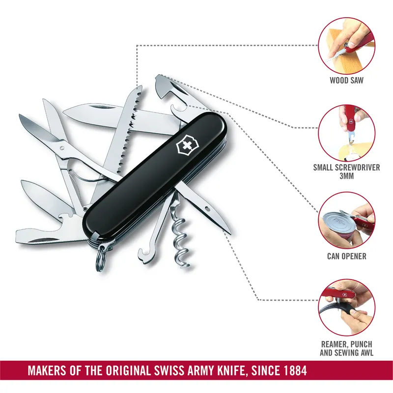 Victorinox Waiter Swiss Army Knife Huntsman 91mm-Black