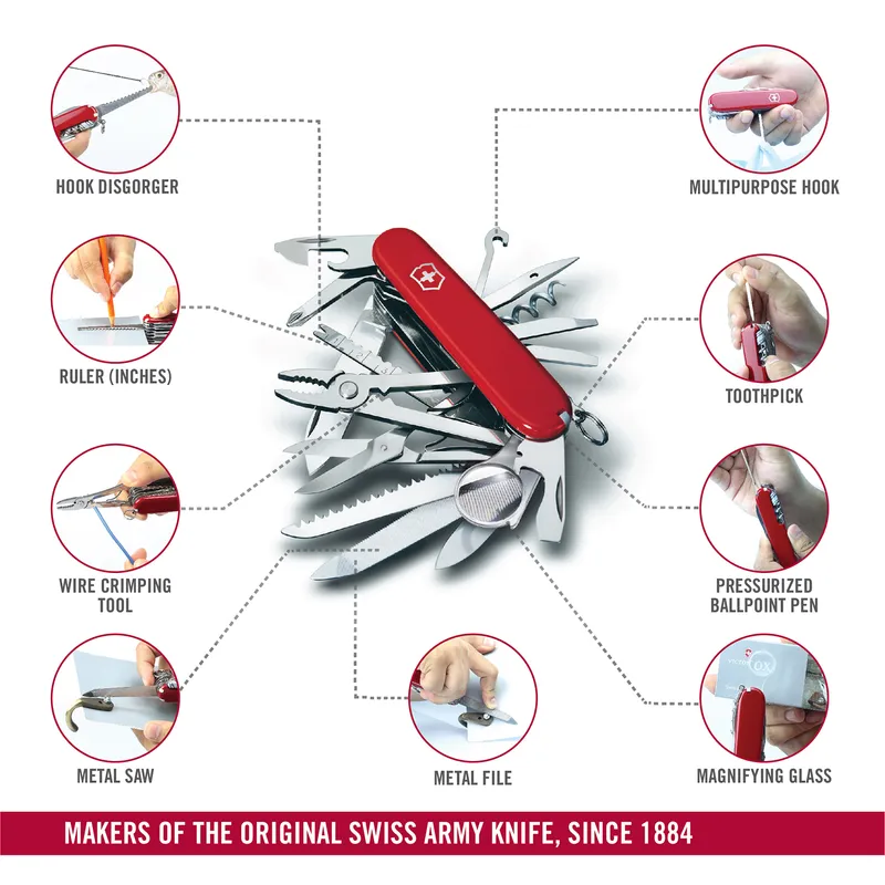 Victorinox Waiter Swiss Army Knife Swiss Champ 91mm-Red