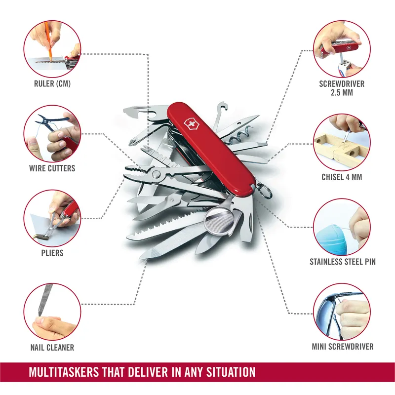 Victorinox Waiter Swiss Army Knife Swiss Champ 91mm-Red