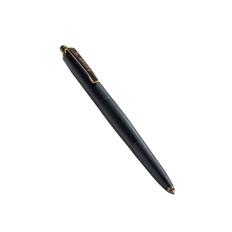 Fisher Space Cerakote Graphite Black with Gold Titanium Nitride Accents Ballpoint pen with Click and release button mechanism