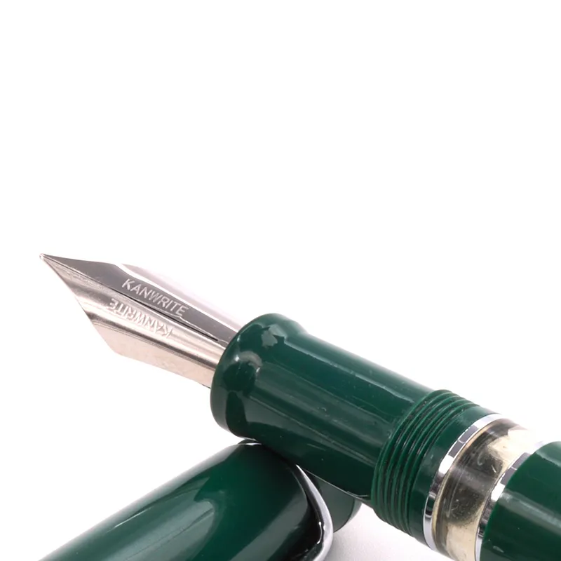 Kanwrite Heritage Solid Green Fountain Pen With Chrome Trims - Extra Fine