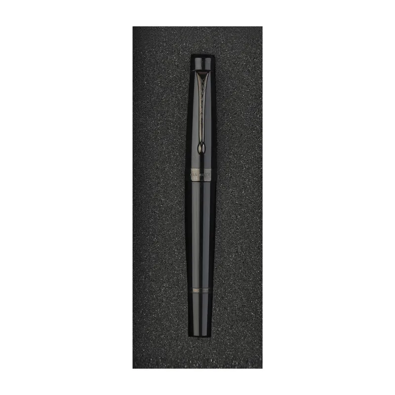 Kanwrite Heritage Ebony Fountain Pen With Black Trims - Medium
