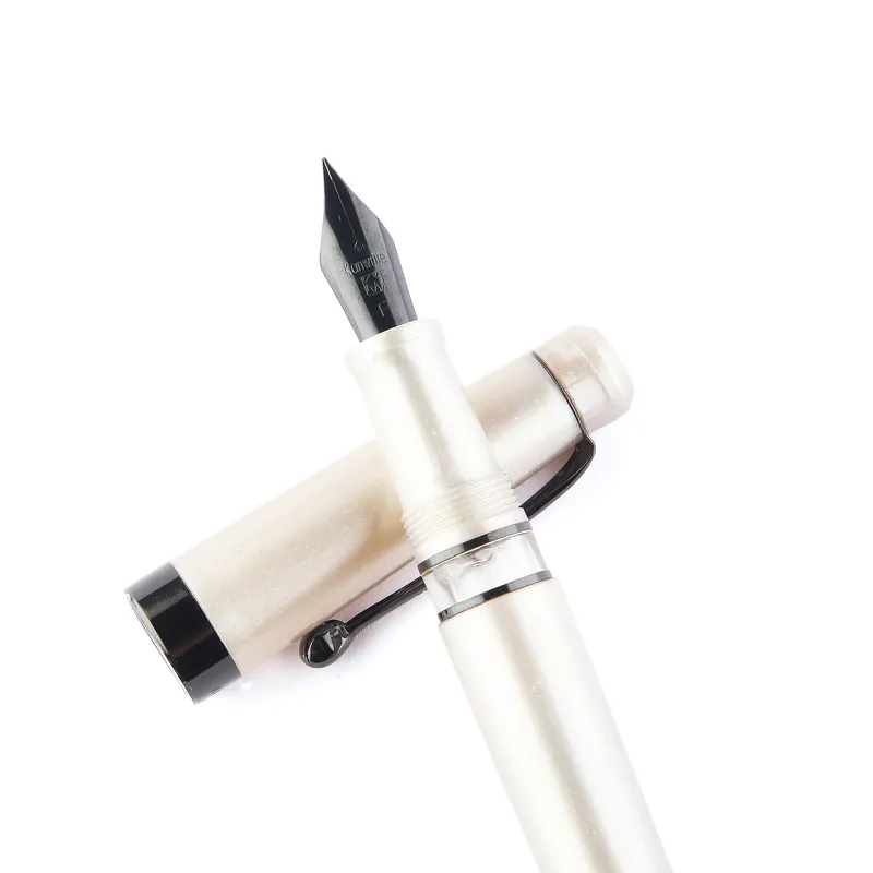 Kanwrite Heritage Ebony Pearl Ivory Fountain Pen With Black Trims - Fine