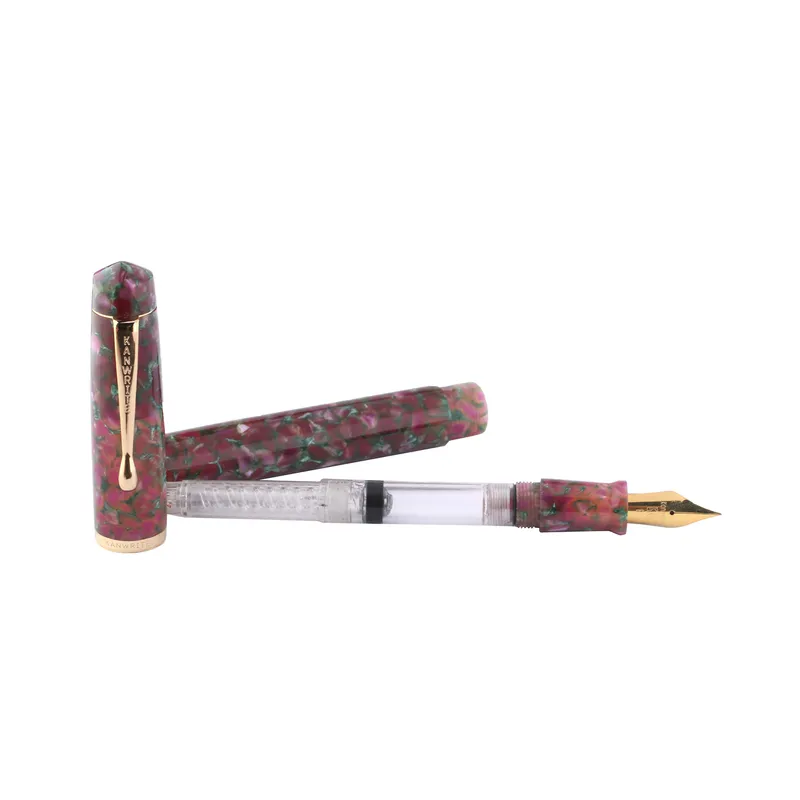 Kanwrite Legacy Acrylic Purple Crush Fountain Pen With Gold Trims - Medium