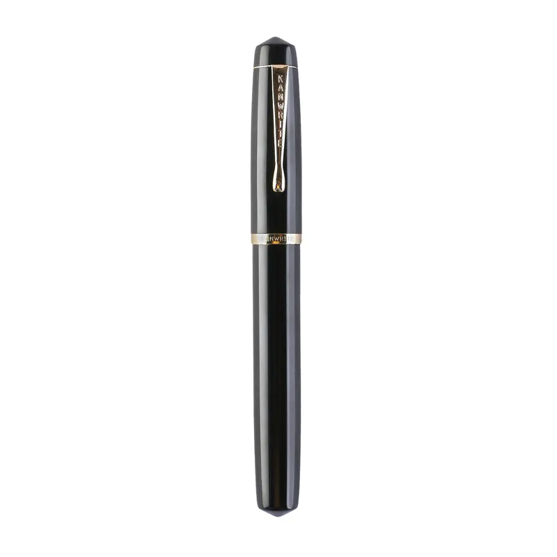 Kanwrite Legacy Solid Black Fountain Pen With Black Trims - Broad