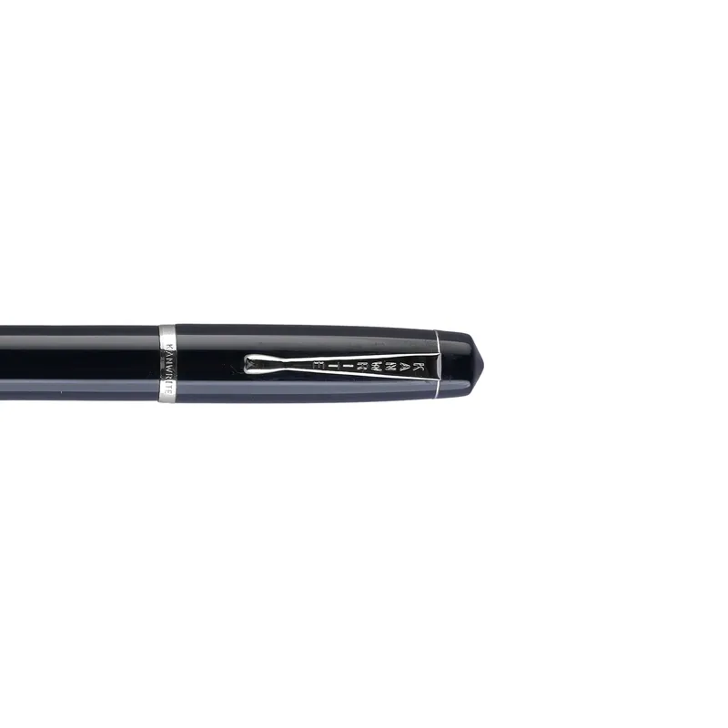 Kanwrite Legacy Solid Black Fountain Pen With Black Trims - Broad