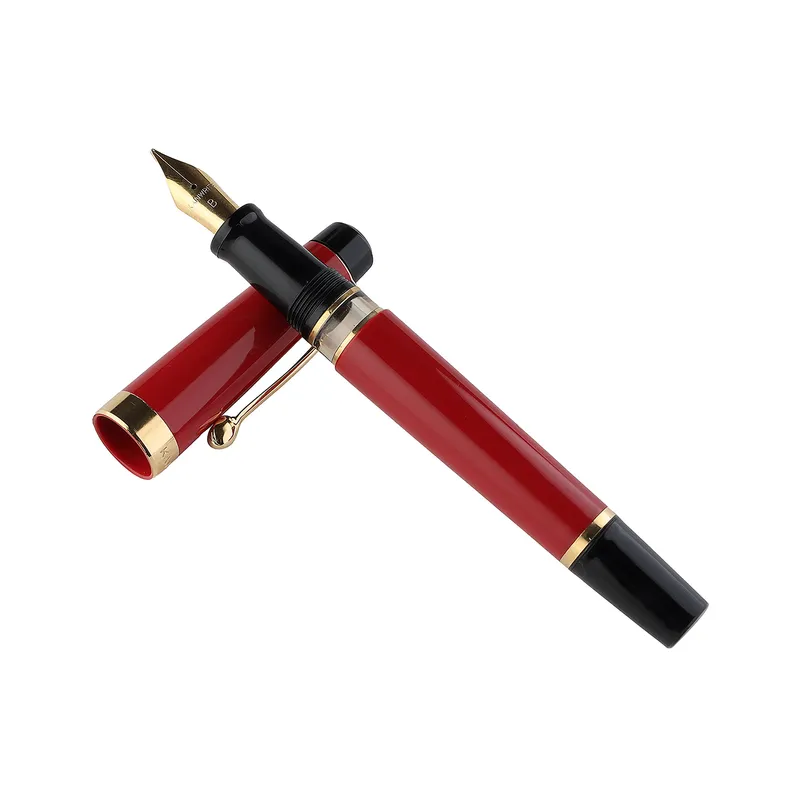 Kanwrite Heritage Dual Tone Red Black Fountain Pen With Gold Trims - Broad