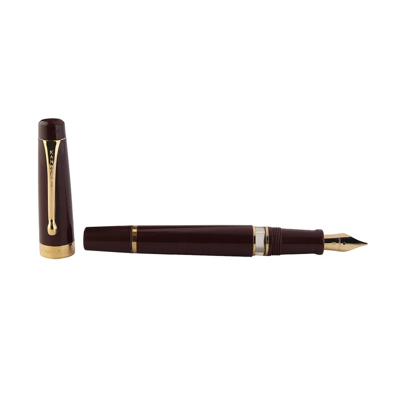 Kanwrite Heritage Solid Brown Fountain Pen With Black Trims - Broad