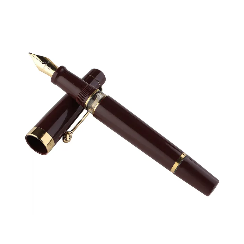 Kanwrite Heritage Solid Brown Fountain Pen With Black Trims - Broad