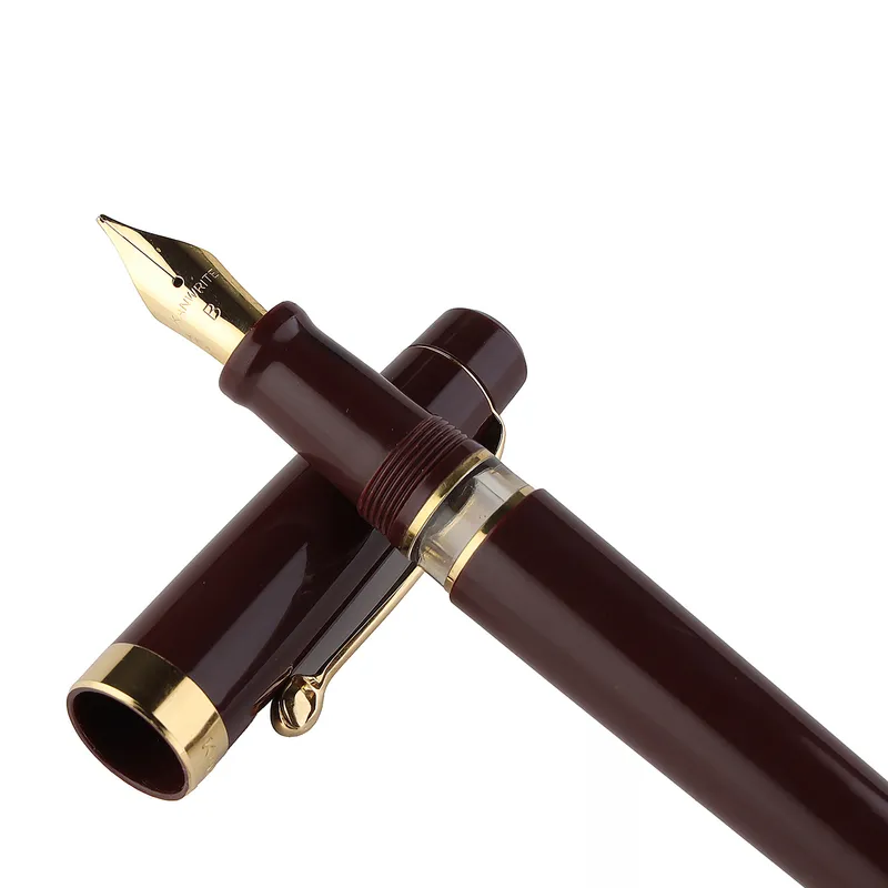 Kanwrite Heritage Solid Brown Fountain Pen With Black Trims - Broad