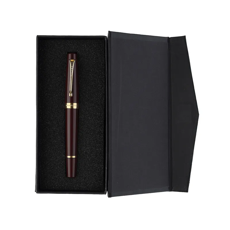 Kanwrite Heritage Solid Brown Fountain Pen With Black Trims - Broad