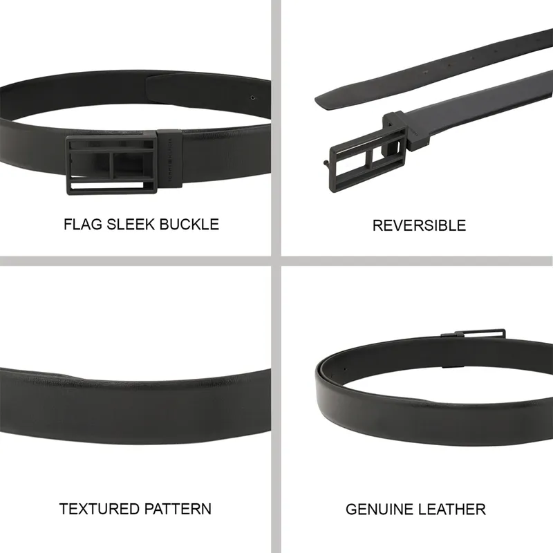 Tommy Hilfiger Black & Black Clapham Reversible Belt - Extra Large