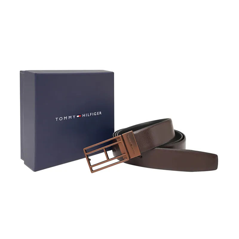 Tommy Hilfiger Brown & Black Clapham Reversible Belt - Medium