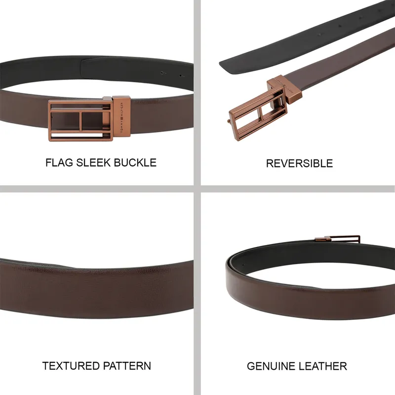 Tommy Hilfiger Brown & Black Clapham Reversible Belt - Small
