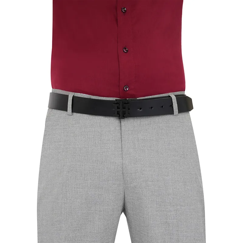 Tommy Hilfiger Black & Black Marfa Reversible Belt - Small