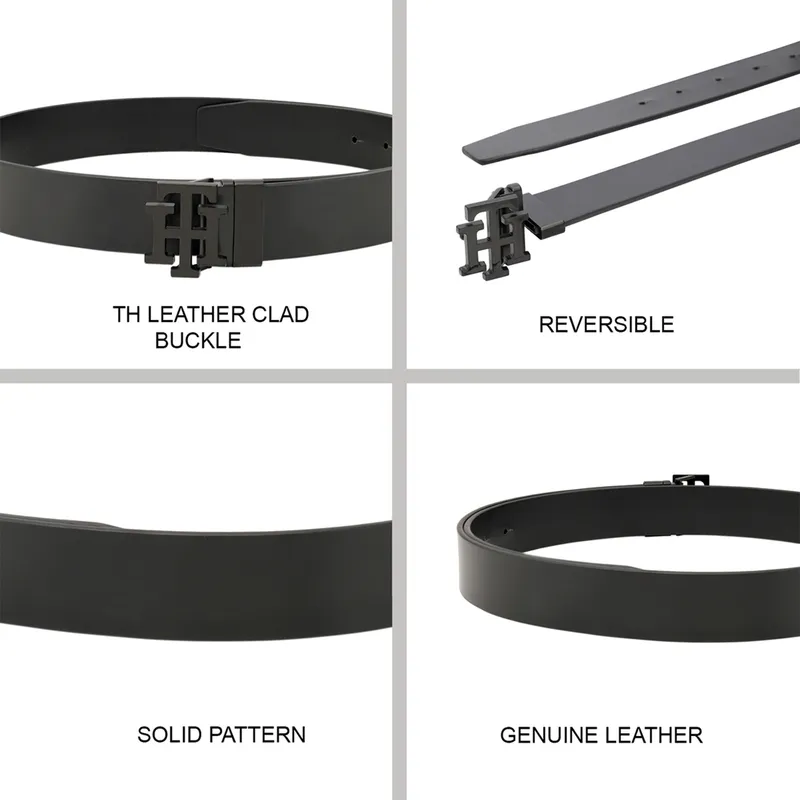 Tommy Hilfiger Black & Black Marfa Reversible Belt - Extra Large