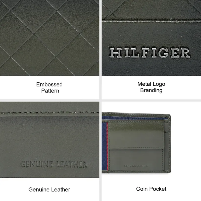 Tommy Hilfiger Kornos Global Coin Wallet - Olive