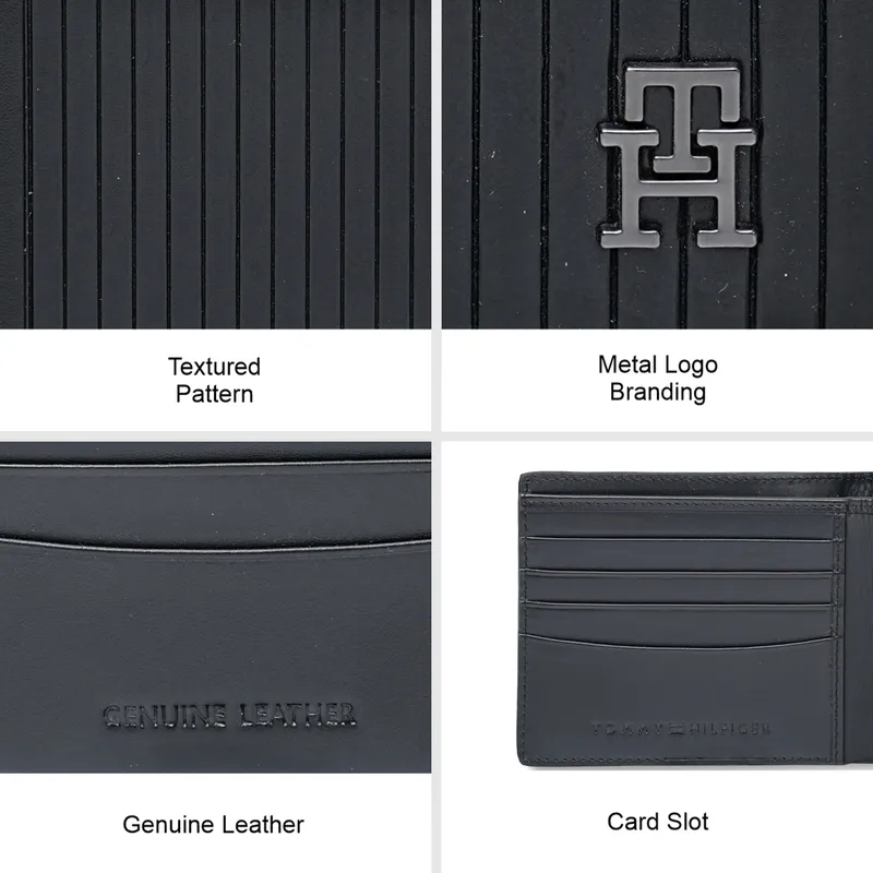 Tommy Hilfiger Woodlawn Slimfold Wallet - Black+Black