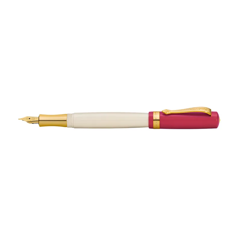 Kaweco Student Premium Acrylic Bordeaux And Beige With Golden Details Fountain Pen-Medium