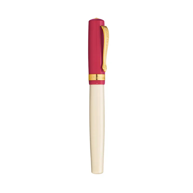 Kaweco Student Premium Acrylic Bordeaux And Beige With Golden Details Fountain Pen-Medium