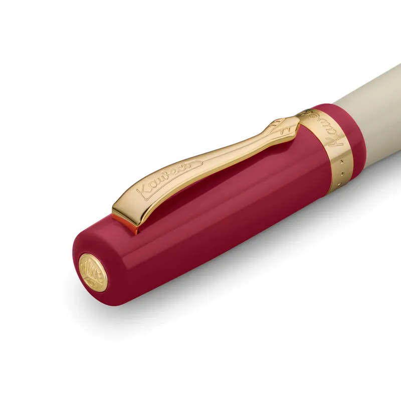 Kaweco Student Premium Acrylic Bordeaux And Beige With Golden Details Fountain Pen-Medium
