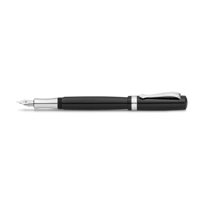 Kaweco Student Premium Acrylic Black And Silver Details Fountain Pen-Medium