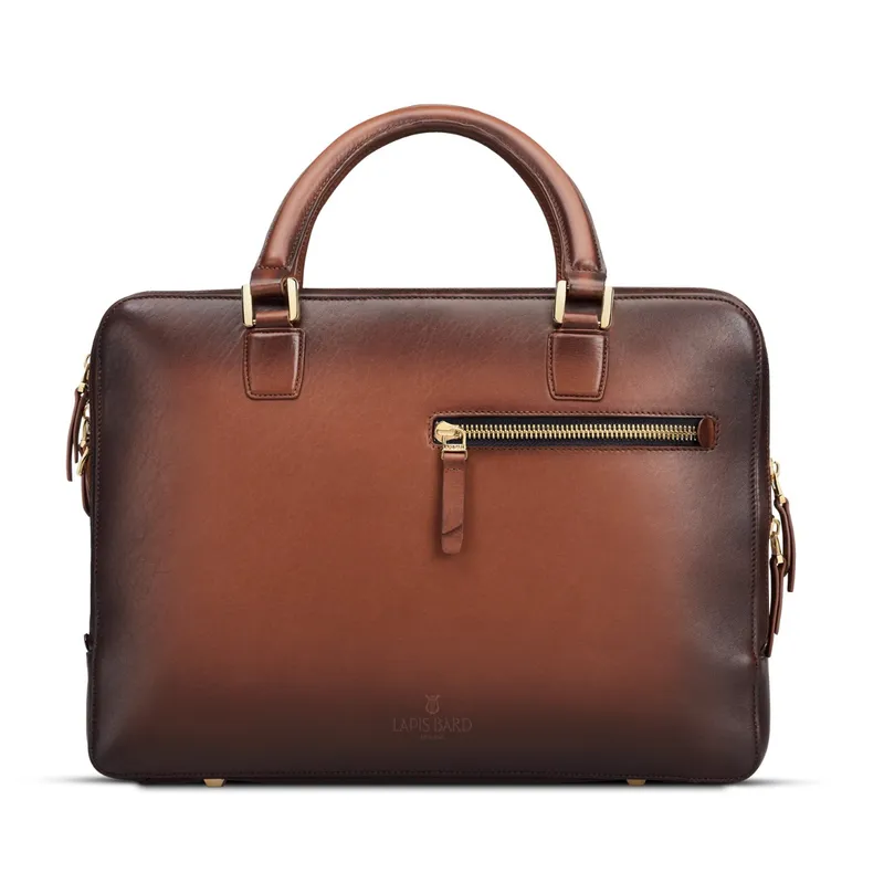 Lapis Bard Ducorium Chester Slim 14Inch Laptop Business Bag Cognac