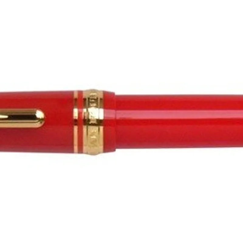 Sailor Professional Gear Slim Fountain Pen (14K Medium) Red with Gold Trims