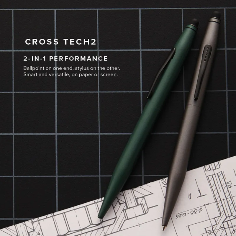 Cross Tech 2 Ballpoint Pen With Stylus Titanium Gray