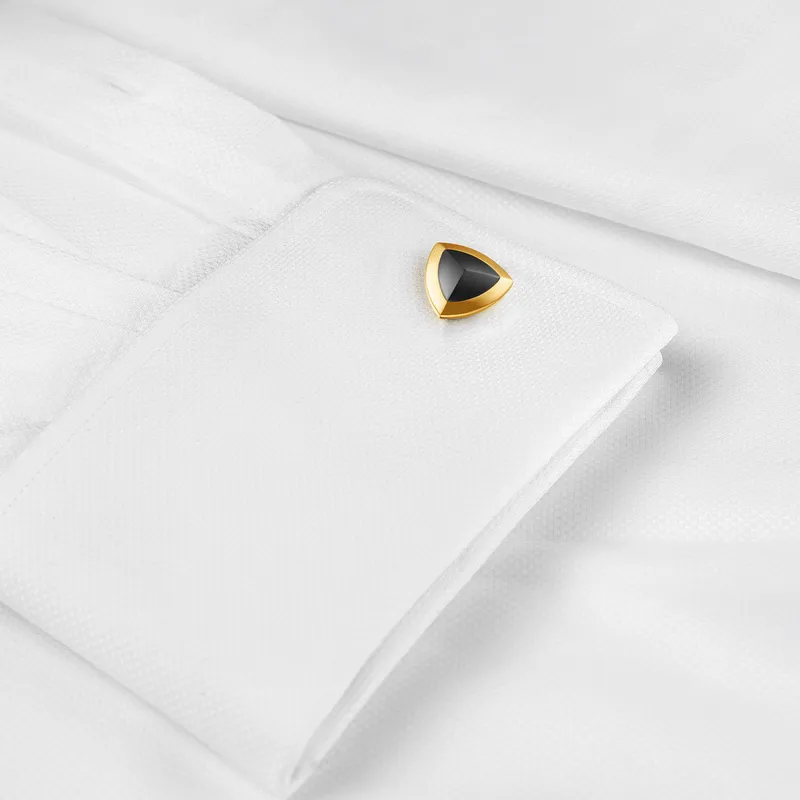 Lapis Bard Avant Garde Basildon IP Gold Cufflinks with Black-Onyx Inset