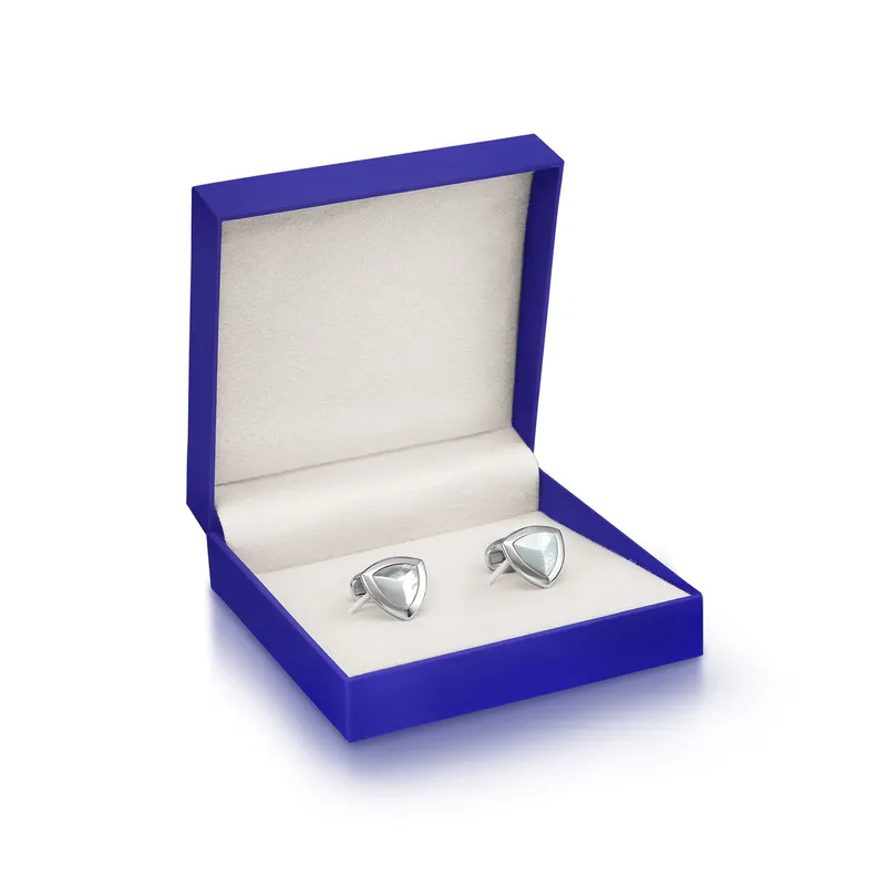Lapis Bard Cufflinks Avant Garde Basildon Steel with Mother-of-Pearl Inset